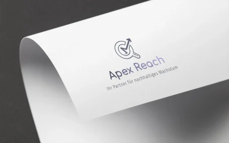 Logo von Apex Reach Schriftzug auf weißem Papier - Veranschaulichung Apex Reach Kontakt